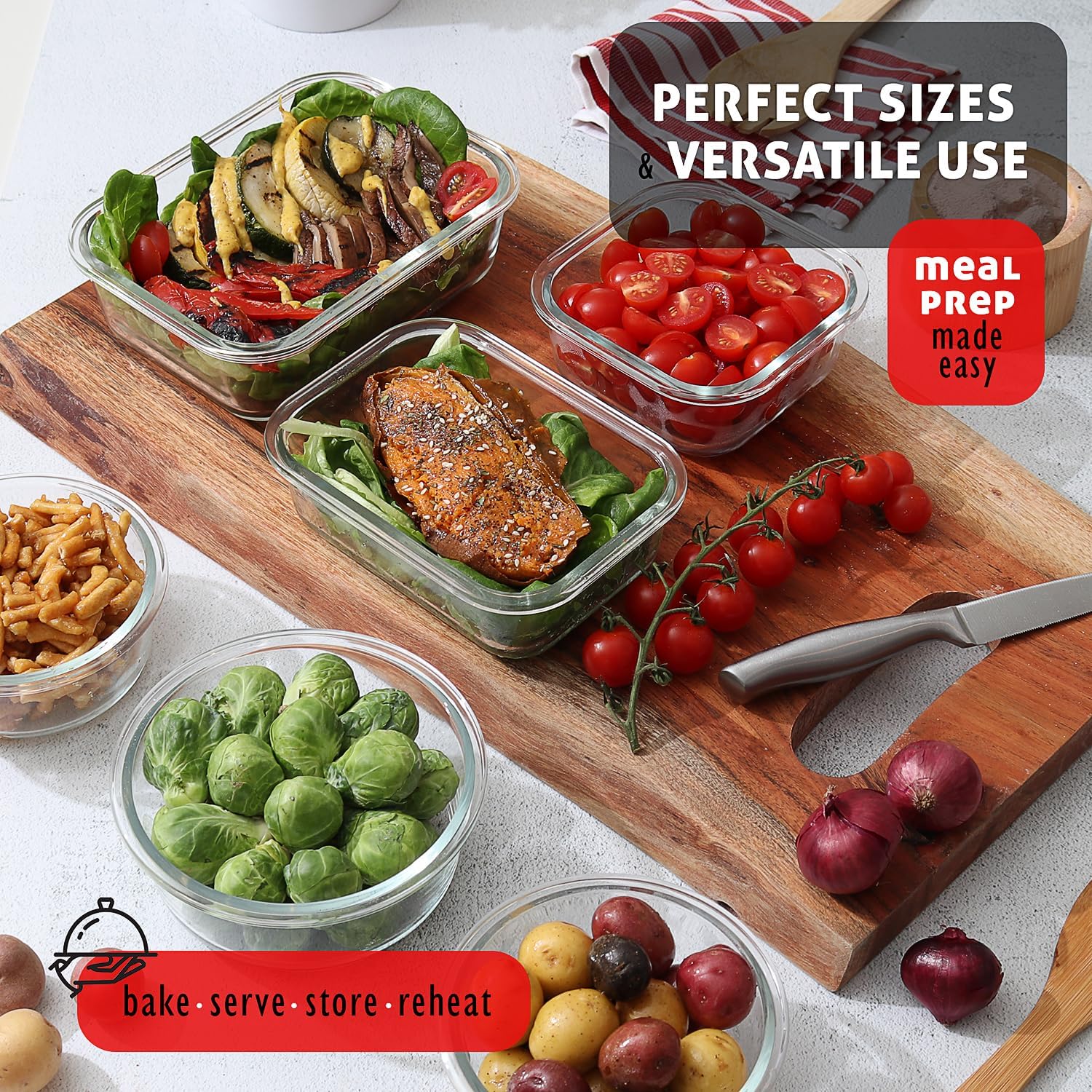 48-Piece Glass Food Storage Co - Food Storage Containers With Lids avaliação e preço