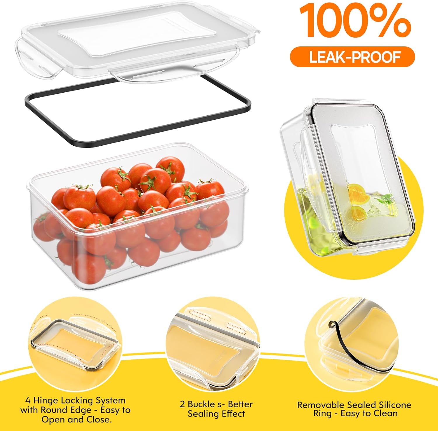 52 PCS Food Storage Containers - Food Storage Containers With Lids avaliação e preço