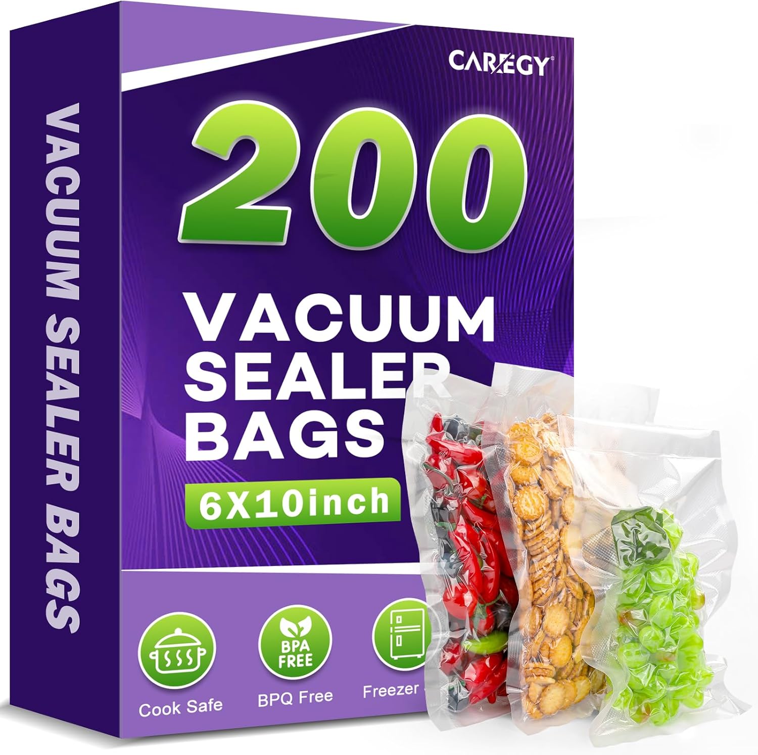 200 Vacuum Sealer Bags 6x10in  - Food Storage Zip Bags avaliação e preço