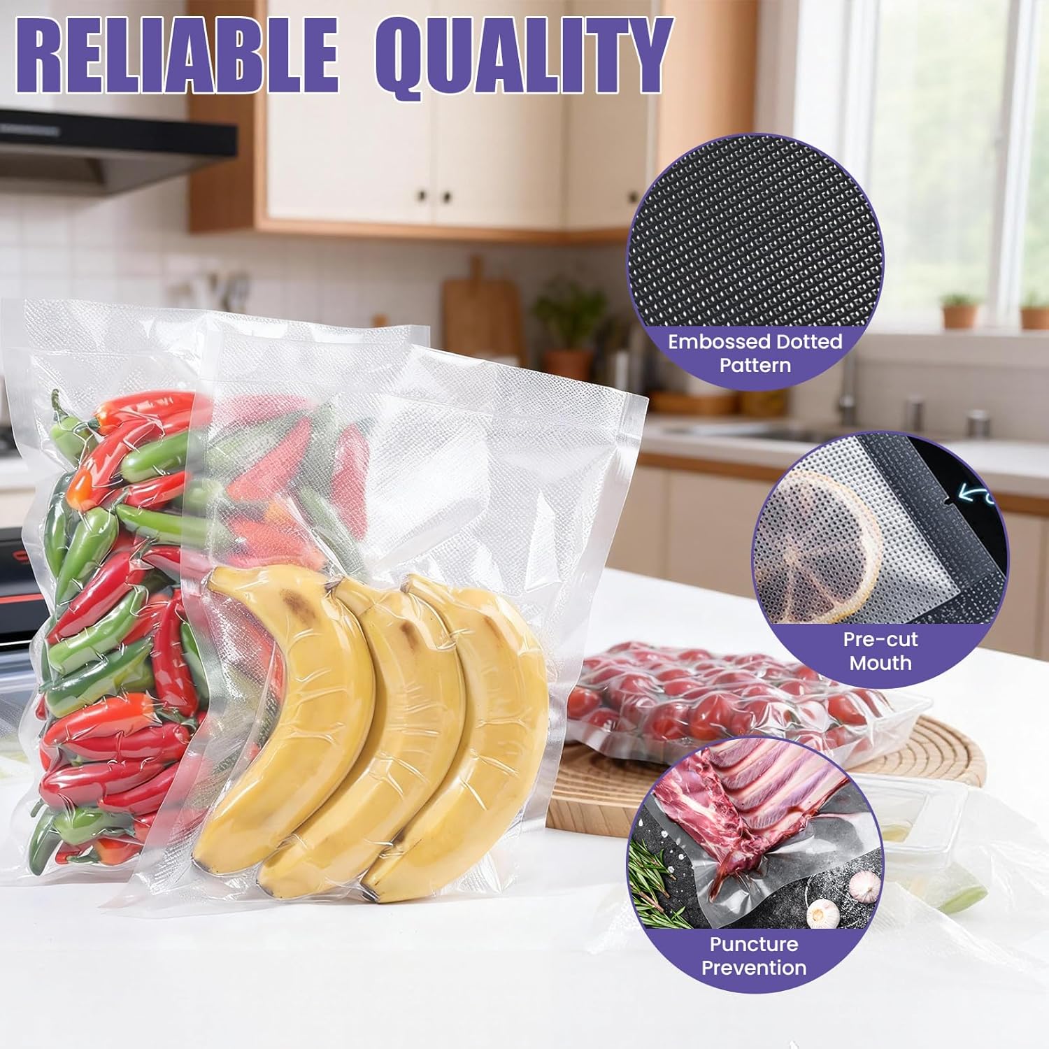 200 Vacuum Sealer Bags 6x10in  - Food Storage Zip Bags avaliação e preço