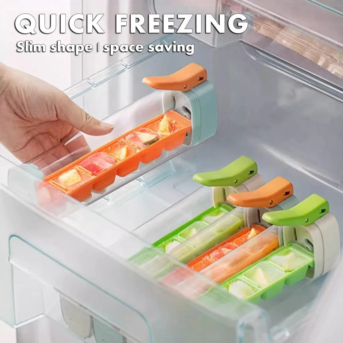 Ice Cube Tray with Lid Easy Re - Food Storage Silicone avaliação e preço