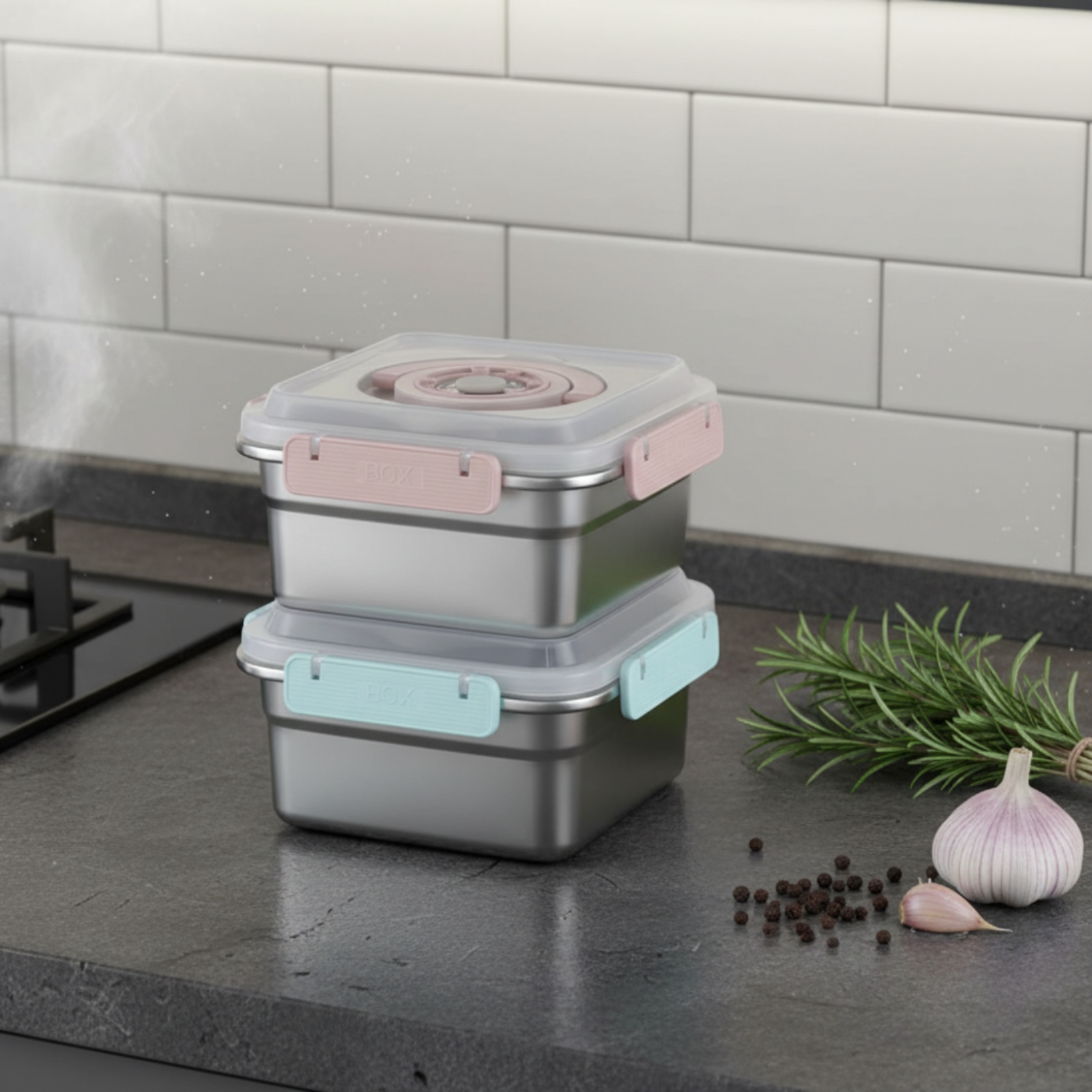 3 Pieces Stainless Steel Food  - Food Storage Box avaliação e preço