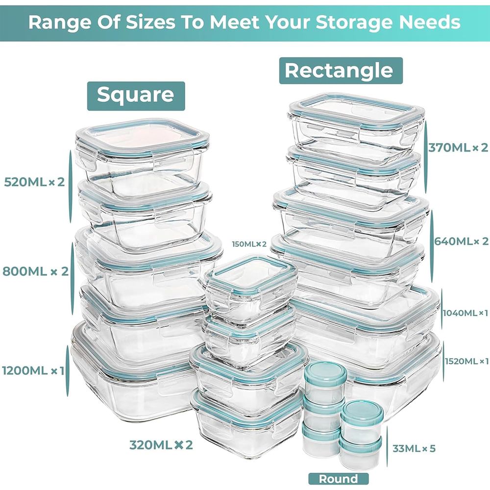Pc Set Glass Food Storage Cont - Food Storage Box avaliação e preço