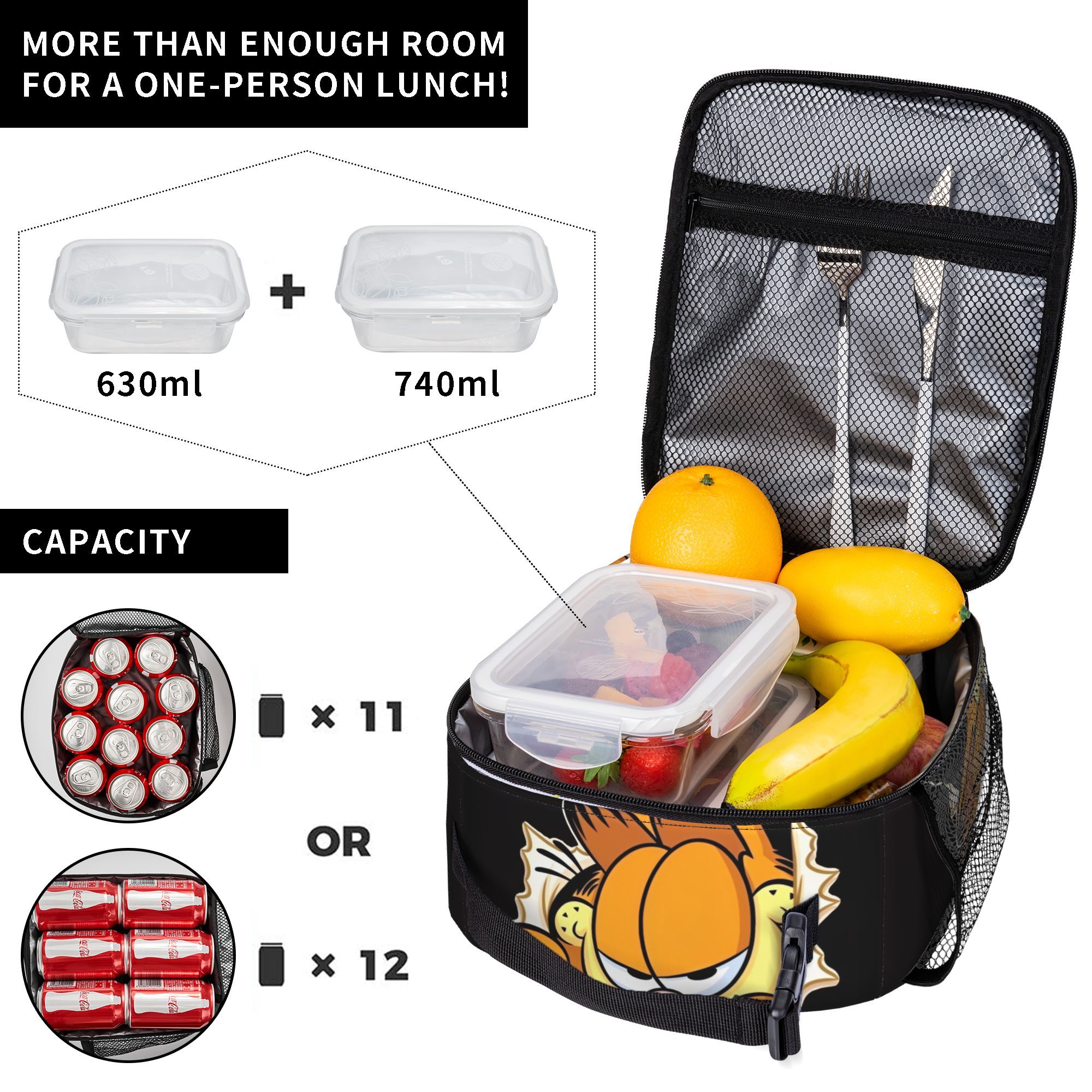 Garfielded Insulated Lunch Bag - Food Storage In Cooler avaliação e preço
