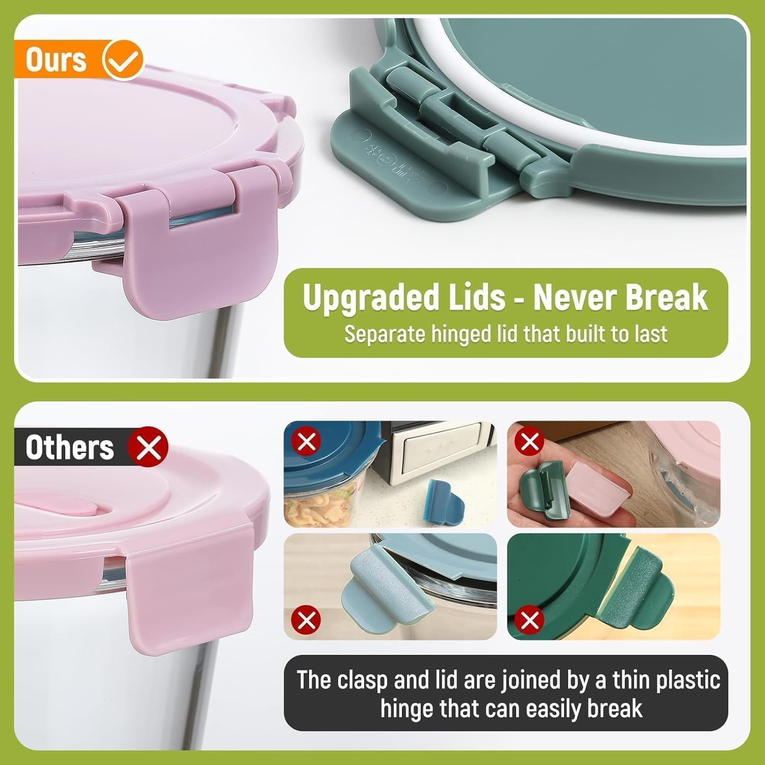[UPGRADED LID] 6 Sets 3 Cup/24 - Set Food Storage avaliação e preço