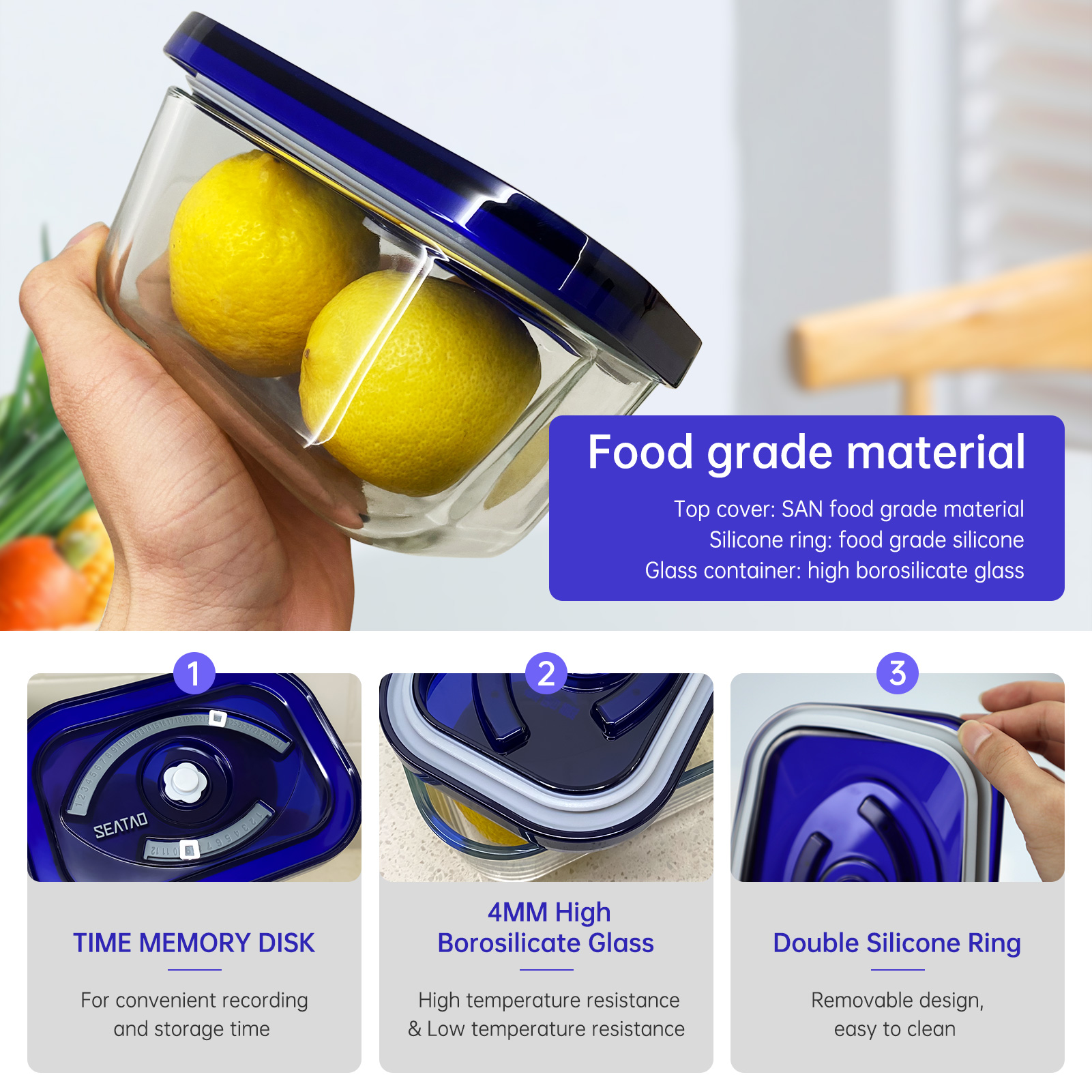 SEATAO Glass Food Storage Cont - Food Storage Order avaliação e preço