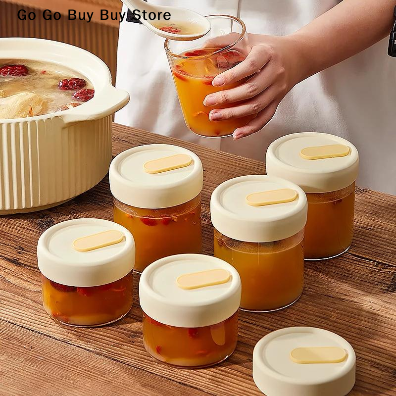 【ST】1Pc 240/400ML Glass Food S - Food Storage Silicone avaliação e preço