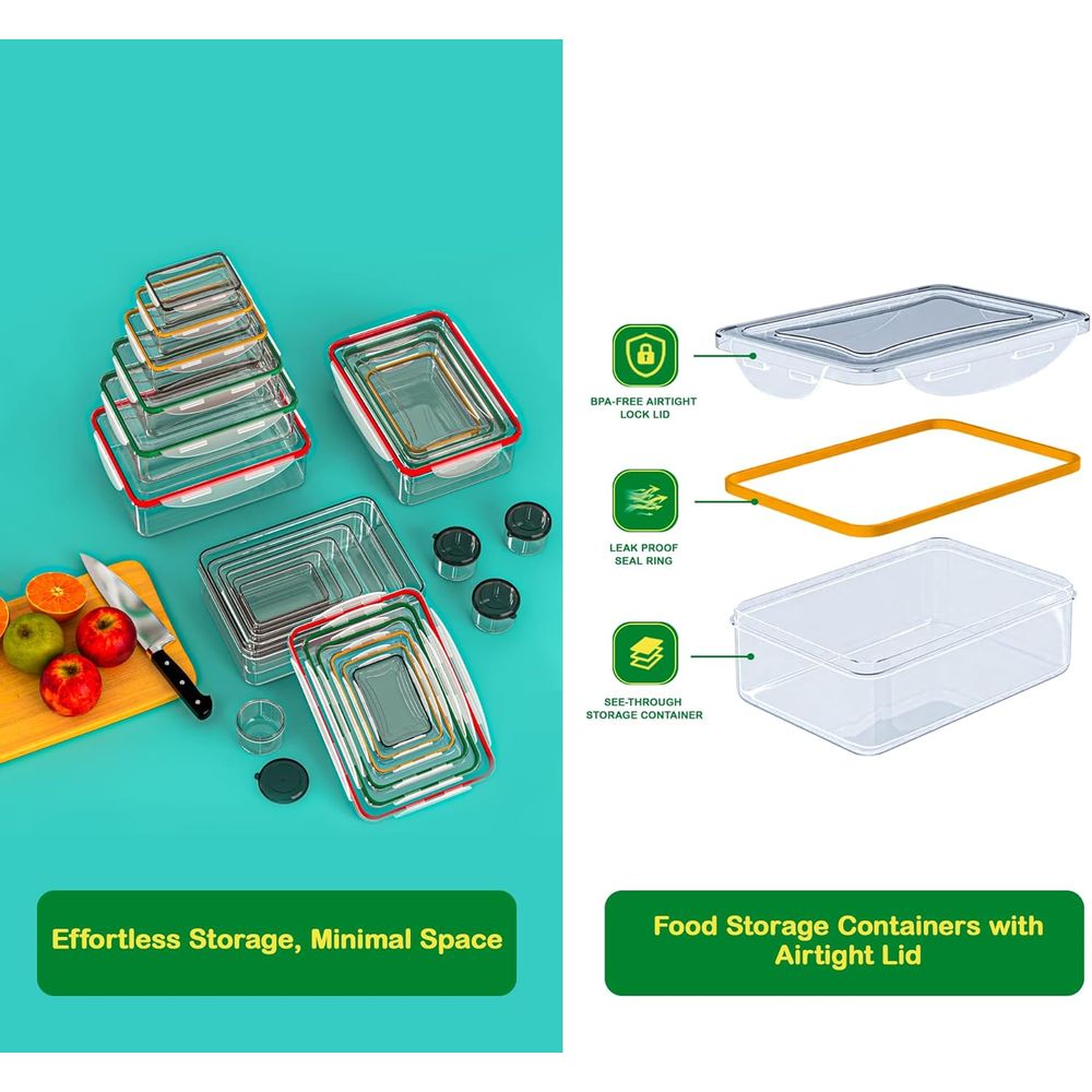 70 Pcs Large Food Storage Cont - Food Storage Box avaliação e preço