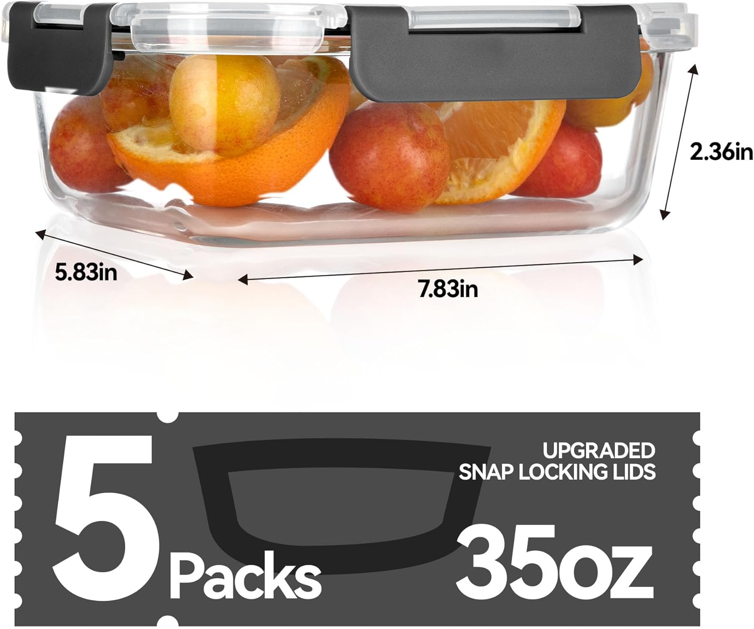 Glass Food Storage Containers, - Food Storage Box avaliação e preço